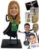 Custom Bobblehead Sexy Female Superhero In Action Costume And Flying Cape - Super Heroes & Movies Super Heroes Personalized Bobblehead & Cake Topper
