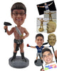 Custom Bobblehead Man In Underwear And Long Boots With A prop - Super Heroes & Movies Movie Characters Personalized Bobblehead & Cake Topper