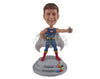 Custom Bobblehead Boy In Superhero Costume With A Drink In His Hand - Super Heroes & Movies Super Heroes Personalized Bobblehead & Cake Topper