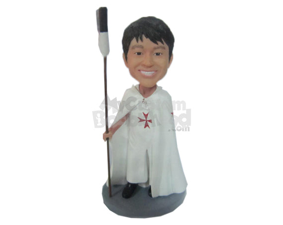 Custom Bobblehead Handsome Knight Ready To Defend The Throne - Super Heroes & Movies Movie Characters Personalized Bobblehead & Cake Topper