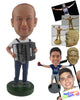 Custom Bobblehead Dude Playing A Piano Wearing T-Shirt And Jeans - Musicians & Arts Percussion Instruments Personalized Bobblehead & Cake Topper