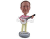 Custom Bobblehead Male Banjo Player Wearing Long-Sleeved Shirt - Musicians & Arts Strings Instruments Personalized Bobblehead & Cake Topper