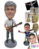 Custom Bobblehead Fashionable Guitar Player Creating New Tunes - Musicians & Arts Strings Instruments Personalized Bobblehead & Cake Topper