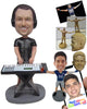 Custom Bobblehead Electric Keyboard Player Wearing Stylish T-Shirt - Musicians & Arts Percussion Instruments Personalized Bobblehead & Cake Topper