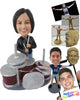 Custom Bobblehead Lady Playing Drums - Musicians & Arts Percussion Instruments Personalized Bobblehead & Cake Topper