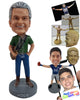 Custom Bobblehead Nice dude wearint shirt and boots with a guitar on hand - Musicians & Arts Strings Instruments Personalized Bobblehead & Action Figure