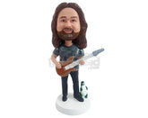Custom Bobblehead Cool bro ready to play some rock and roll - Musicians & Arts Strings Instruments Personalized Bobblehead & Action Figure