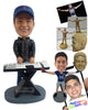 Custom Bobblehead Cool electric keyboard player wearing a nice hoodie and jeans - Musicians & Arts Percussion Instruments Personalized Bobblehead & Action Figure