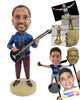 Custom Bobblehead Nice fella wearing a cool hoodie with his electric guitar in hand - Musicians & Arts Strings Instruments Personalized Bobblehead & Action Figure