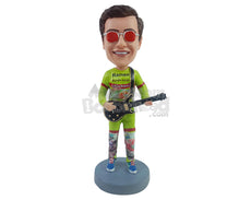 Custom Bobblehead Stylish pal holding a col guitar with some rocking shoes - Musicians & Arts Strings Instruments Personalized Bobblehead & Action Figure
