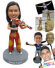 Custom Bobblehead Female Violin Player Wearing Casual Outfit - Musicians & Arts Strings Instruments Personalized Bobblehead & Cake Topper