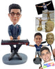 Custom Bobblehead Elegant electric keyboard player wearing a nice sweater - Musicians & Arts Percussion Instruments Personalized Bobblehead & Action Figure