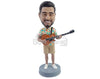 Custom Bobblehead Male wearing nice short sleeve shirt and shorts playing the guitar - Musicians & Arts Strings Instruments Personalized Bobblehead & Action Figure