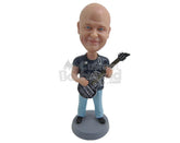 Custom Bobblehead Cool Doctor Playing Guitar - Musicians & Arts Strings Instruments Personalized Bobblehead & Cake Topper