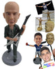 Custom Bobblehead Stylish Dude With His Guitar Wearing A Shirt - Musicians & Arts Strings Instruments Personalized Bobblehead & Cake Topper