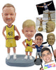 Custom Bobblehead Basketball dad and son aficonados wearing the same outfit ready to have some ball game - Parents & Kids Dad & Kids Personalized Bobblehead & Action Figure