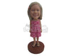 Custom Bobblehead Adorable Baby Girl Wearing A Dress And Slippers - Parents & Kids Babies & Kids Personalized Bobblehead & Cake Topper
