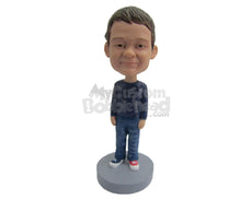 Custom Bobblehead Stylish Boy Wearing T-Shirt And Jeans - Parents & Kids Babies & Kids Personalized Bobblehead & Cake Topper