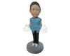 Custom Bobblehead Baby Girl In Top And Jeans Wearing Hand Socks - Parents & Kids Babies & Kids Personalized Bobblehead & Cake Topper