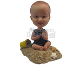 Custom Bobblehead Baby Boy Playing In The Sand - Parents & Kids Babies & Kids Personalized Bobblehead & Cake Topper