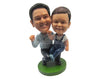 Custom Bobblehead Father And Son Having A Great Time Outdoors - Parents & Kids Dad & Kids Personalized Bobblehead & Cake Topper