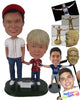 Custom Bobblehead Baseball Loving Father And Son With A Baseball In Hand - Parents & Kids Dad & Kids Personalized Bobblehead & Cake Topper