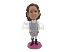 Custom Bobblehead Gorgeous Baby Girl Wearing Apron And Long Boots - Parents & Kids Babies & Kids Personalized Bobblehead & Cake Topper