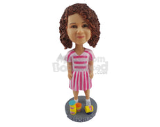 Custom Bobblehead Small Child With Her Toys - Parents & Kids Babies & Kids Personalized Bobblehead & Cake Topper
