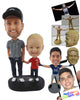 Custom Bobblehead Dad And His Son Holding Hands - Parents & Kids Dad & Kids Personalized Bobblehead & Cake Topper