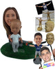 Custom Bobblehead Woman With Her Child - Parents & Kids Mom & Kids Personalized Bobblehead & Cake Topper