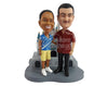 Custom Bobblehead Happy couple visiting they dream place - Parents & Kids Mom, Dad & Kids Personalized Bobblehead & Action Figure