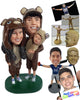 Custom Bobblehead Funny family ready to have a pijama party - Parents & Kids Mom, Dad & Kids Personalized Bobblehead & Action Figure