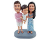Custom Bobblehead Nice looking family on vacations wearing nice summer clothes - Parents & Kids Mom, Dad & Kids Personalized Bobblehead & Action Figure