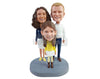 Custom Bobblehead Trendy family wearing gorgeous clothes on a nice day - Parents & Kids Mom, Dad & Kids Personalized Bobblehead & Action Figure