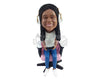 Custom Bobblehead Girl playing games with her remote controler sitting on a gamer chair weaing a t-shirt and cools shoes - Parents & Kids Babies & Kids Personalized Bobblehead & Action Figure