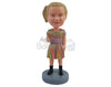 Custom Bobblehead Nice young girl wearing a colorful dress and boots giving a thumbs up - Parents & Kids Babies & Kids Personalized Bobblehead & Action Figure