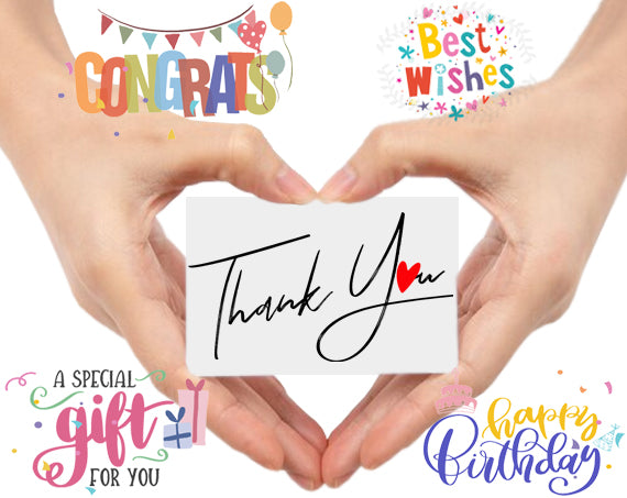 Greeting Card Add-on - Thank You, Congrats, Best Wishes, A Special Gift For You, Happy Birthday