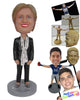 Custom Bobblehead Hilary Clinton In Gorgeous Outfit With A Scarf Around Her Neck - Politics & Celebrities Personalities Personalized Bobblehead & Cake Topper