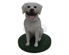 Custom Bobblehead Pet Dog Sitting With His Tongue Out - Pets & Animals Dogs Personalized Bobblehead & Cake Topper