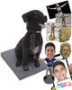 Custom Bobblehead Pet Dog Sitting Wearing A Leash With His Tongue Out - Pets & Animals Dogs Personalized Bobblehead & Cake Topper