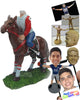 Custom Bobblehead Racing Horse Ready For A Race - Pets & Animals Horses Personalized Bobblehead & Cake Topper