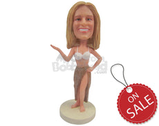 Custom Bobblehead Sexy Girl In A Bra And Long Skirt - Sexy & Funny Sexy & Naughty Personalized Bobblehead & Cake Topper