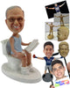 Custom Bobblehead Poopy Pants Dude Reading Newspaper In Toilet - Sexy & Funny Funny Personalized Bobblehead & Cake Topper