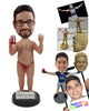 Custom Bobblehead Relaxed Pal In Underwear Having A Drink - Sexy & Funny Funny Personalized Bobblehead & Cake Topper