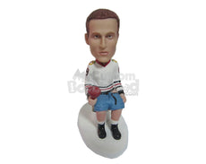 Custom Bobblehead Man Cheerleader In Toilet - Sexy & Funny Funny Personalized Bobblehead & Cake Topper