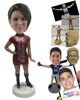 Custom Bobblehead Sexy Girl In Short Dress And Long Boots - Sexy & Funny Sexy & Naughty Personalized Bobblehead & Cake Topper