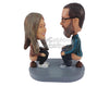 Custom Bobblehead Couple Pooping Together While At Each Other - Sexy & Funny Funny Personalized Bobblehead & Cake Topper