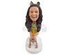 Custom Bobblehead Funny poopy pants gal wearing a nice colorfull dress - Sexy & Funny Funny Personalized Bobblehead & Action Figure