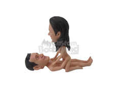 Custom Bobblehead Couple Having Sex With Lady In Dominant Position - Sexy & Funny Sexy & Naughty Personalized Bobblehead & Cake Topper