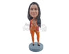 Custom Bobblehead Hottie looking good on her tighty outfit wearing nice heels - Sexy & Funny Sexy & Naughty Personalized Bobblehead & Action Figure
